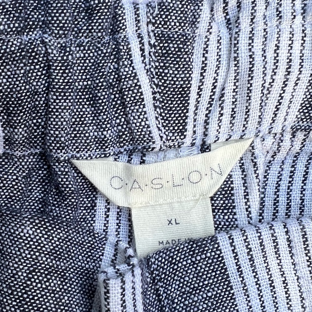 Caslon linen grey and white striped linen pants XL - Picture 2 of 5